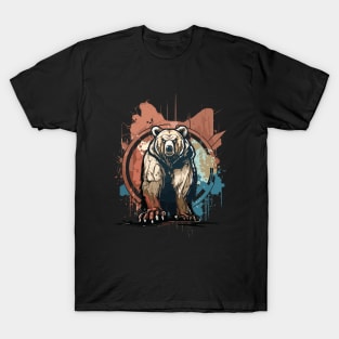 Graffiti Paint Grizzly Bear Creative T-Shirt